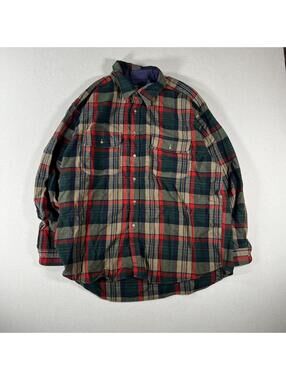 Vtg 90s Nor Wester Wear Wool Warm Flannel Button Down Shirt